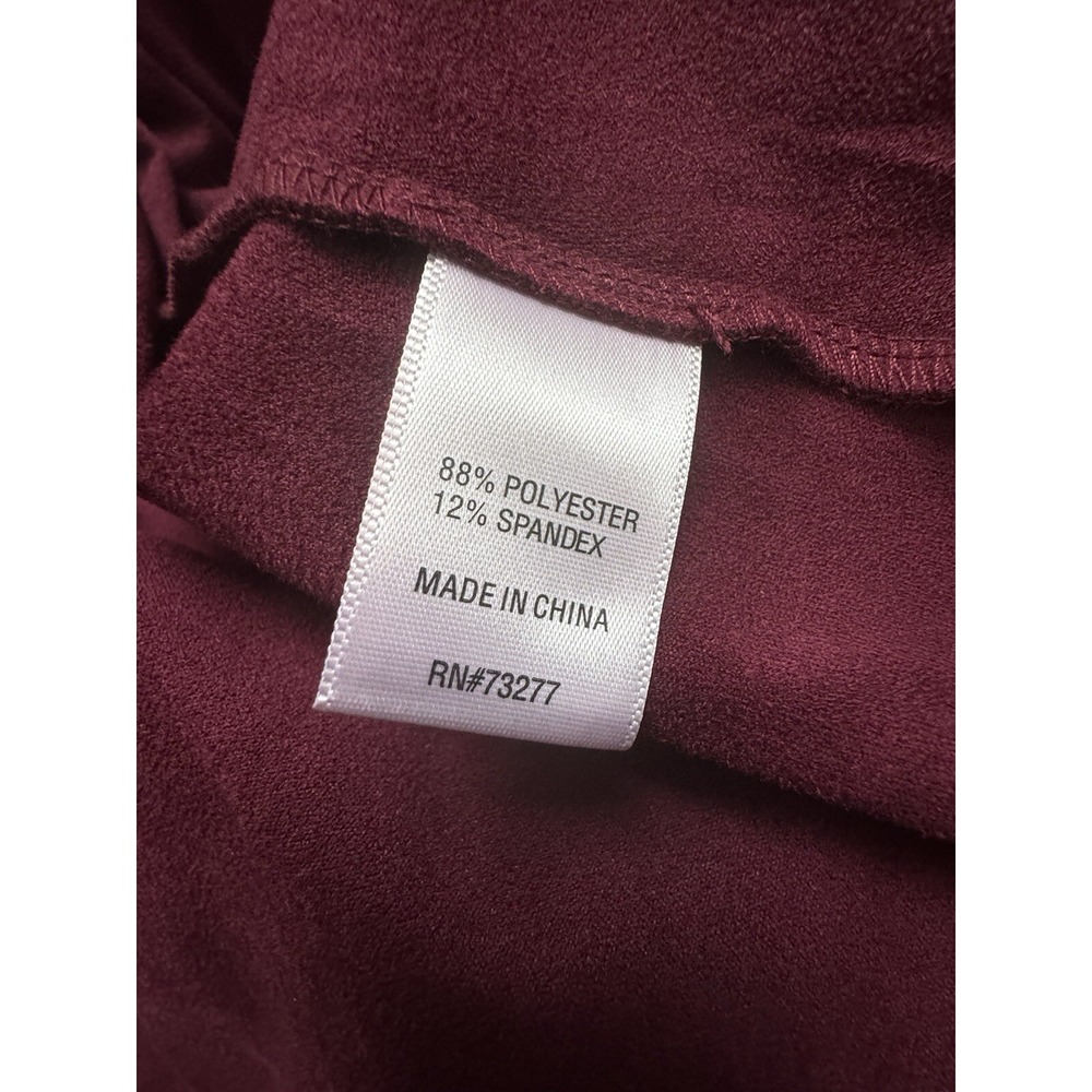 Dana Buchman Suede-feel Blazer Zippered Pockets Women's Size XL Maroon Red - Picture 4 of 11